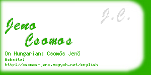 jeno csomos business card